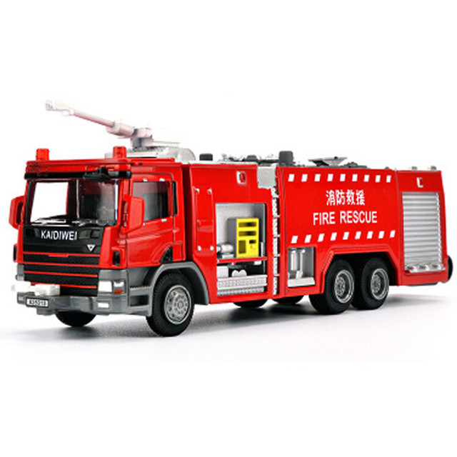 Brinquedos de água fogo motor caminhão liga diecast 1:50 modelo superior  canhão água rotatable 360 graus girar incêndio resgate crianças brinquedos  - AliExpress